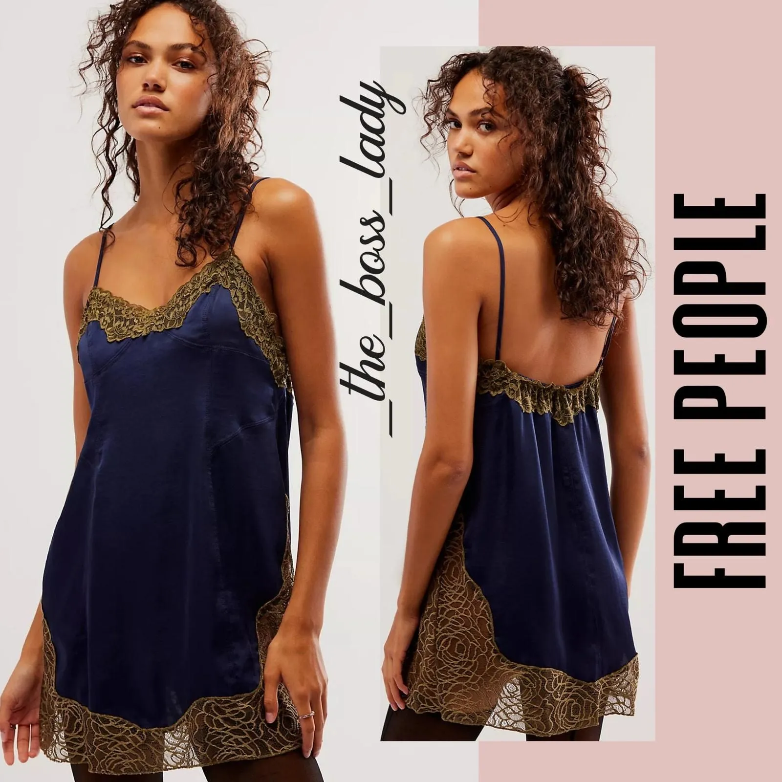 Product image for Free People mini dress satin slip floral lace color block Small - Dresses - S - new-without-tags - Free People