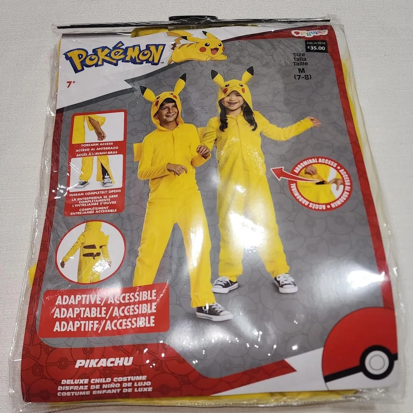 Product image for Pikachu Halloween costume for kids size Medium 7-8 years - Pokemon