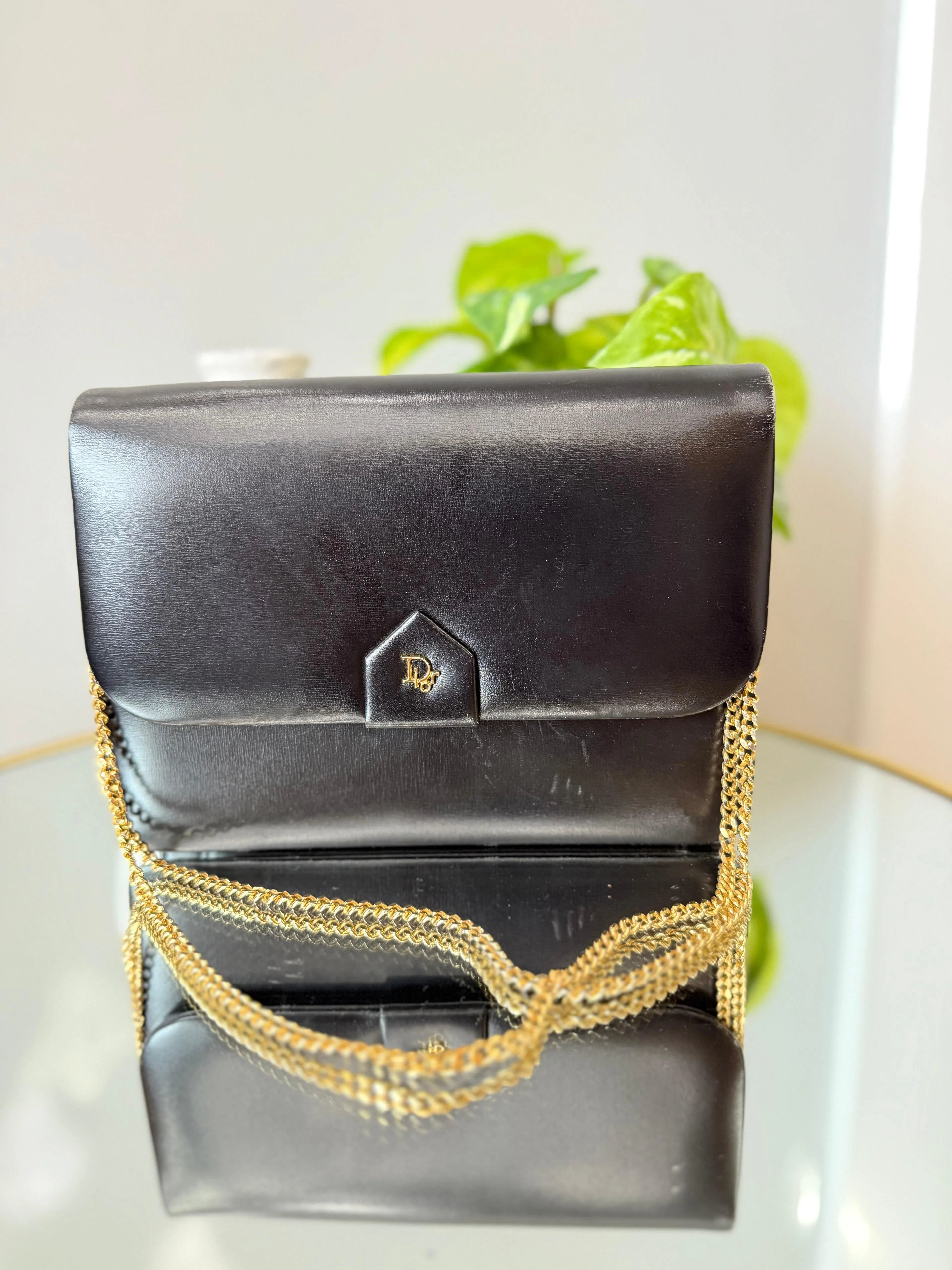 Product image for Christian Dior Black Leather Chain Shoulder Bag