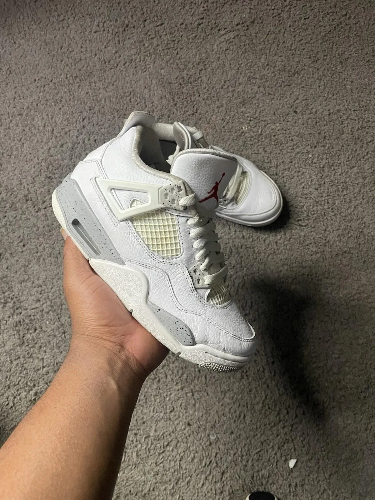 Product image for Size 5.5y/7W - 2021 Air Jordan 4 Retro Mid White Oreo DJ4699-100 Sneakers - Jordan