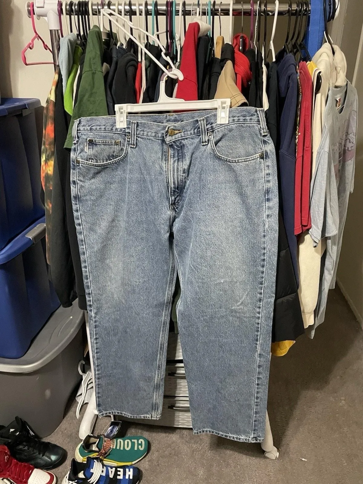 Product image for Size 40x30-VTG Carhartt Jeans Men’s Blue Straight Relaxed AmericanWorkwear Denim - Carhartt
