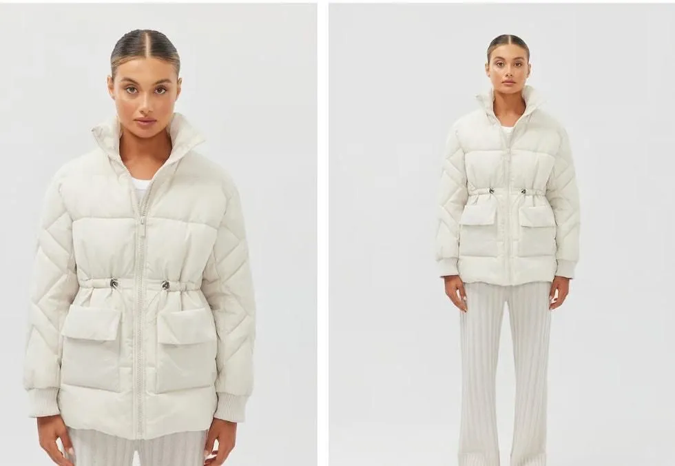 Product image for (S) NWT $289 Toast Society Aries Puffer Jacket in Ivory - S - 289 - Outerwear - new-with-tags - Toast Society