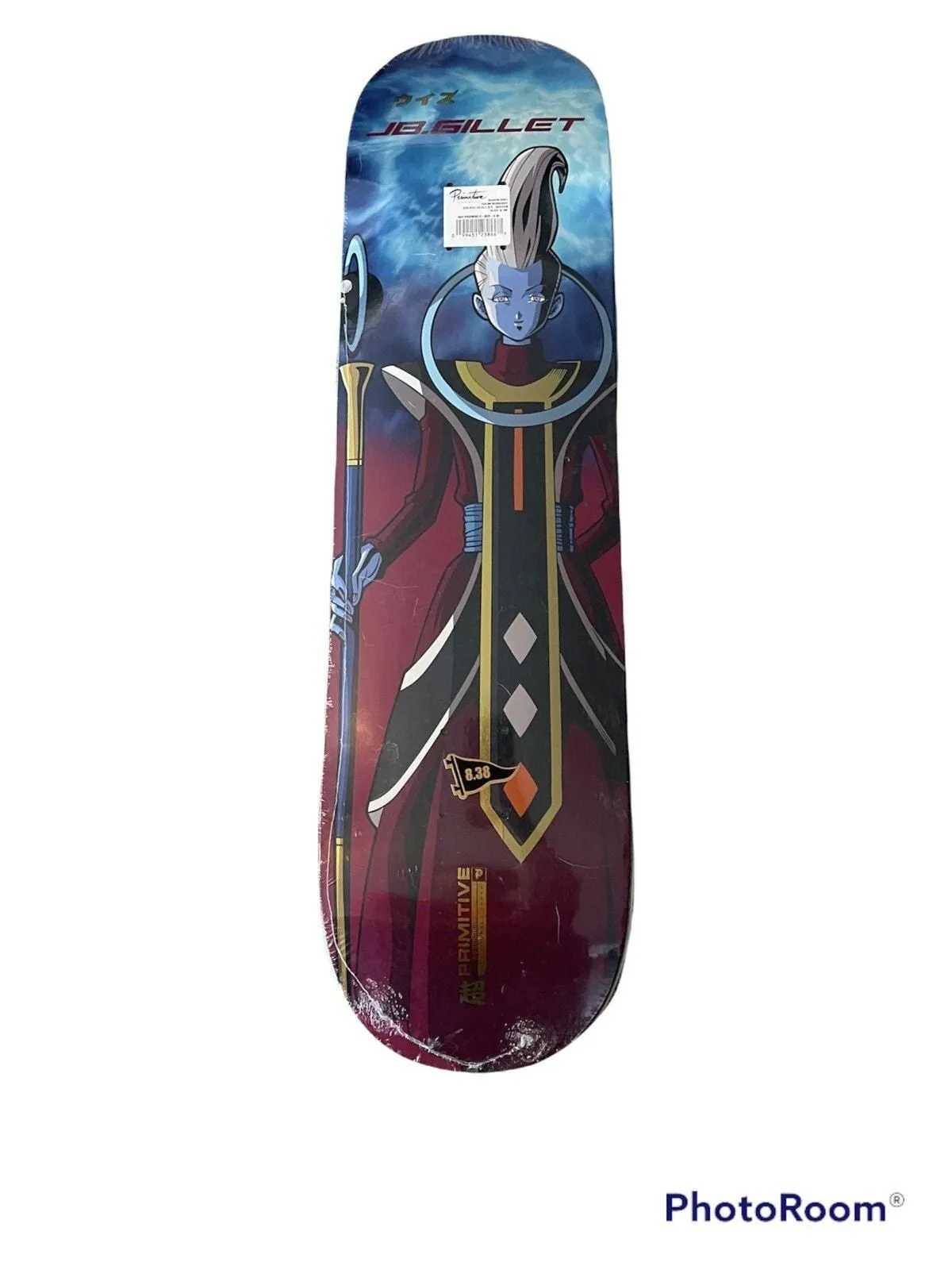 Product image for RARE Primitive DragonBall Super WHIS Skateboard Deck JB Gillet 8.38" DBZ