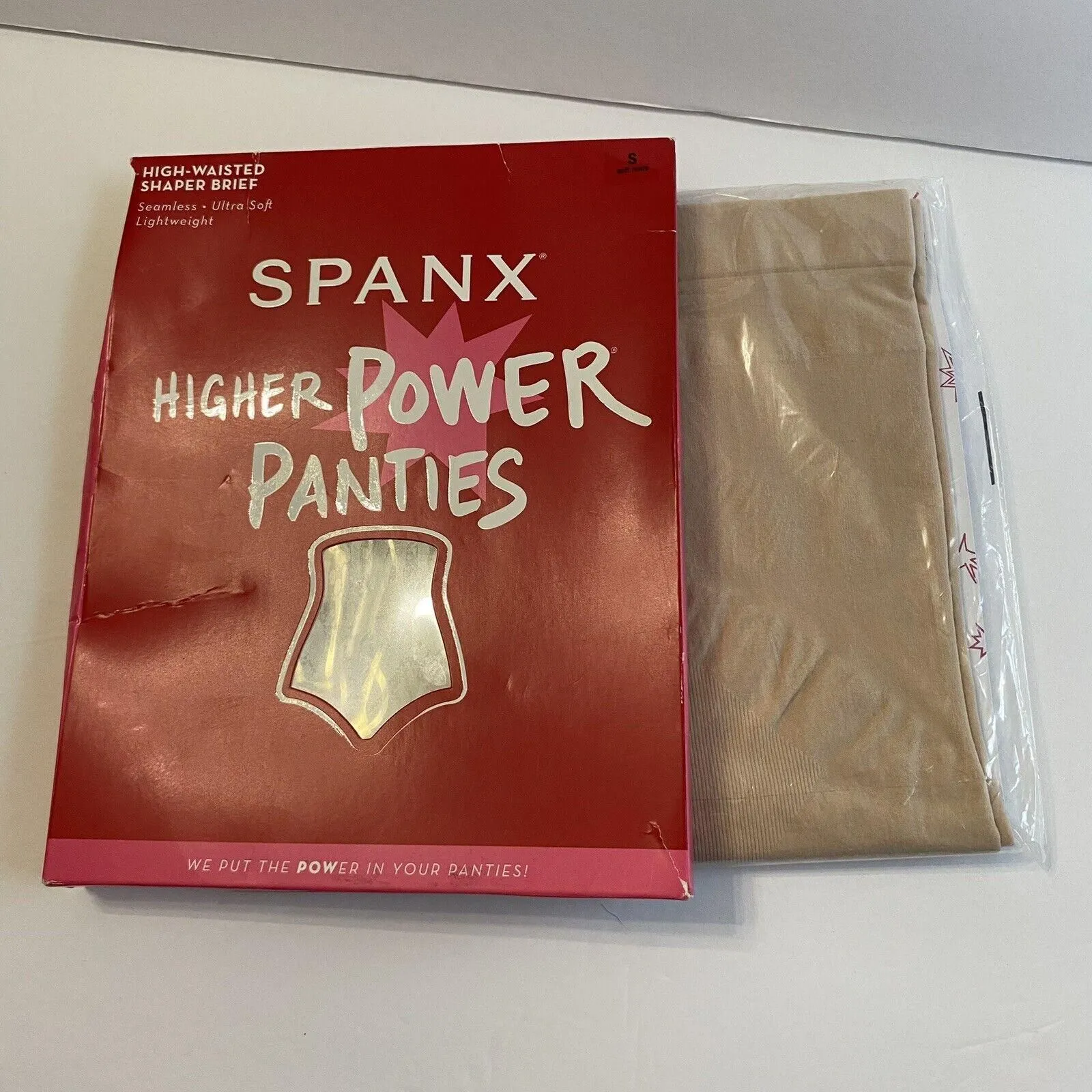 Product image for SPANX 2746 Higher Power Panties Size S Color Soft Nude New Open Box Lightweight