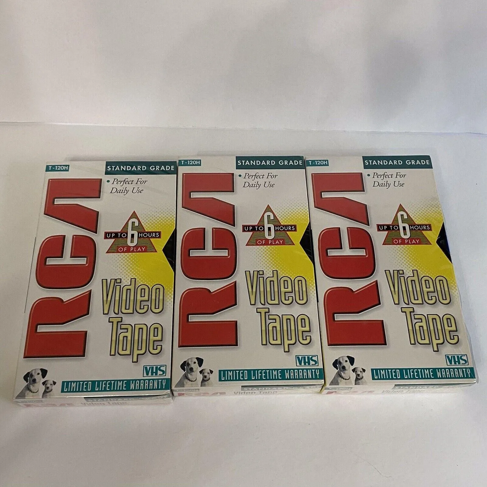 Product image for RCA VHS Blank Video Tapes T-120H Lot of 3 Standard Grade New Sealed