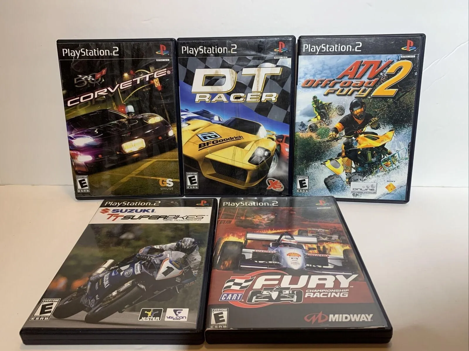 Product image for Lot of 5 Racing Games PS2 PlayStation2 Corvette, DT Racer, ATV 2, TT Superbikes