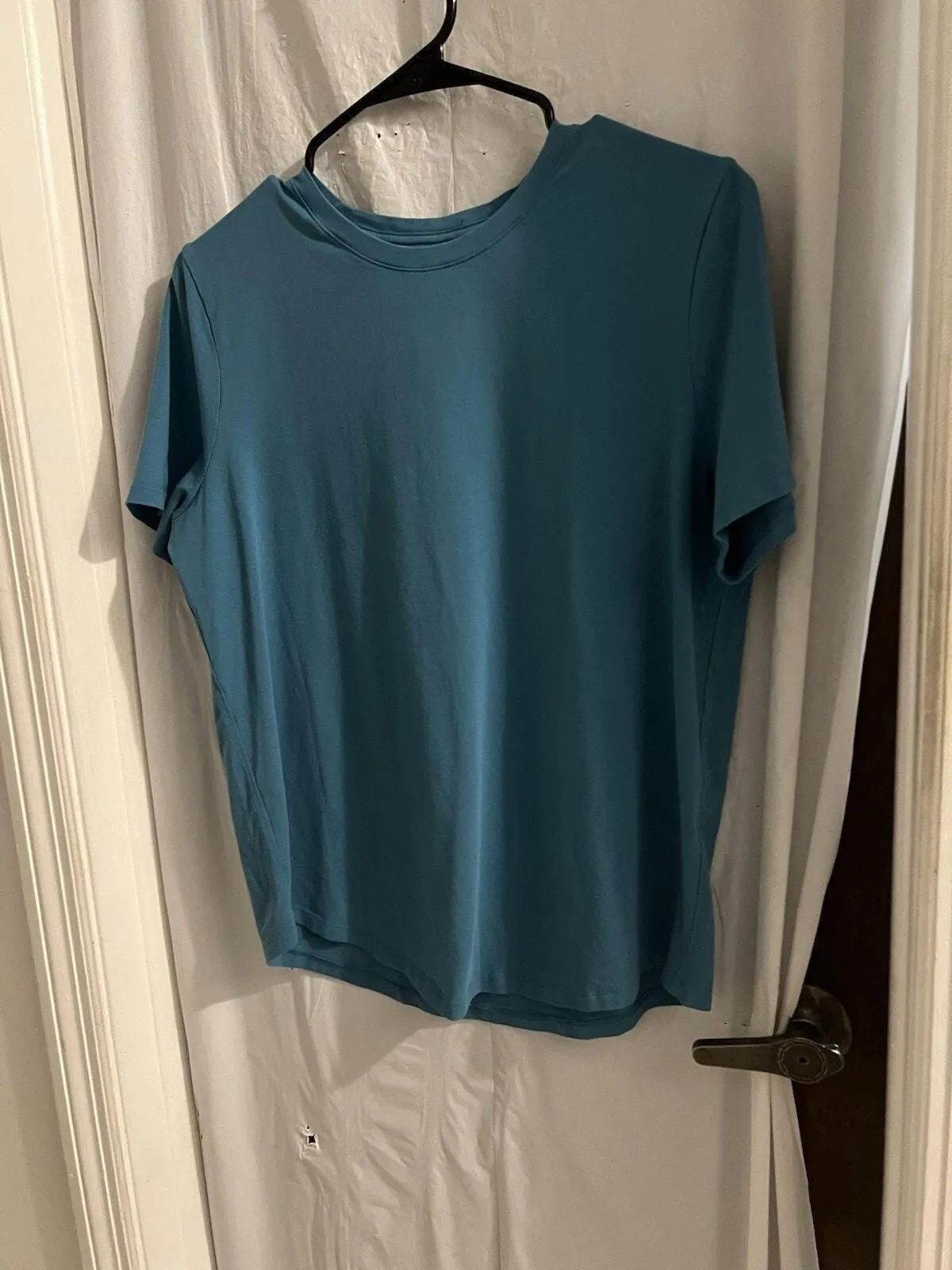 Product image for Lululemon Blue/teal High Neck Running And Training Top Sz L - Lululemon