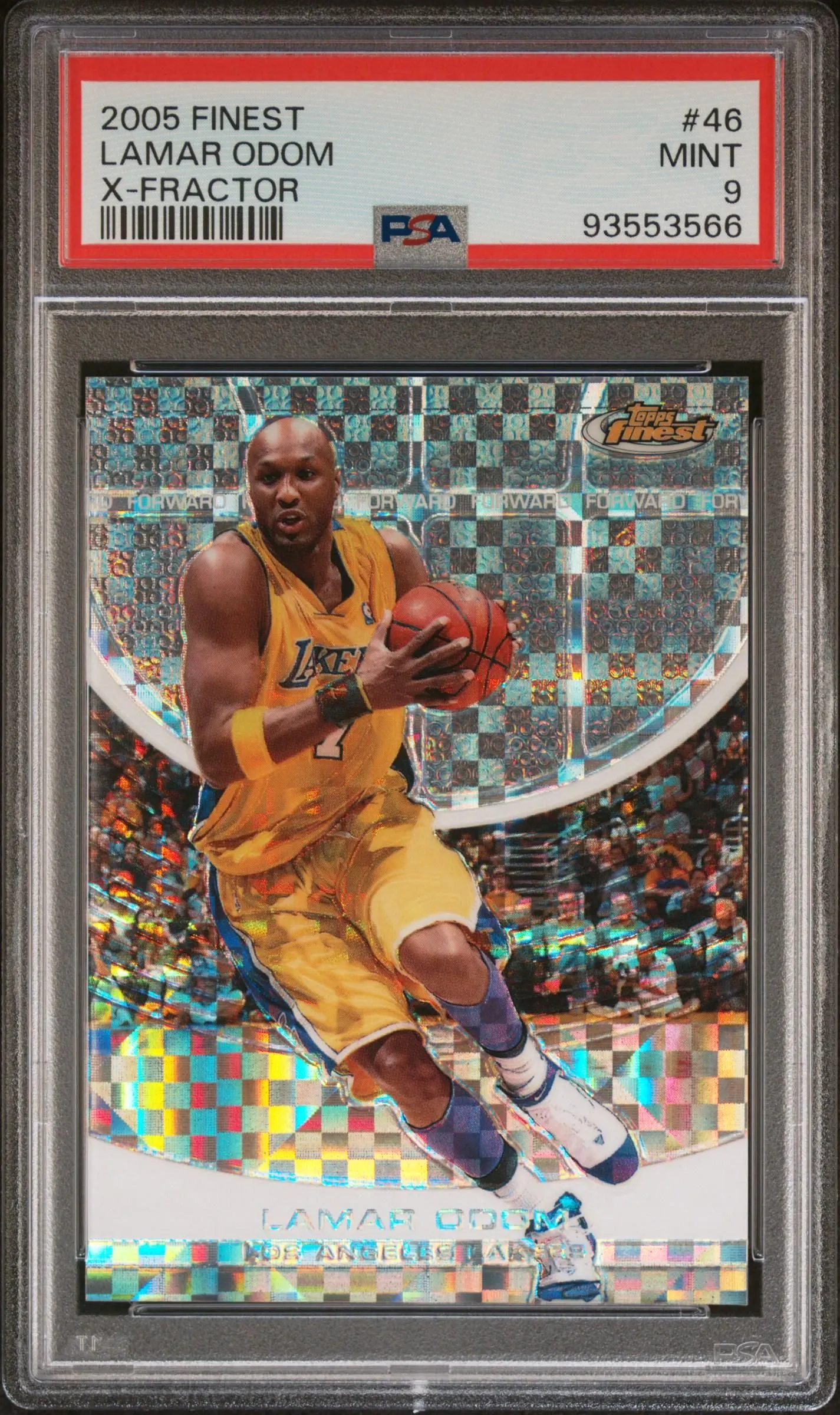 Product image for Lamar Odom 2005-06 Topps Finest #46 X-Fractor /229 PSA9 MINT Lakers