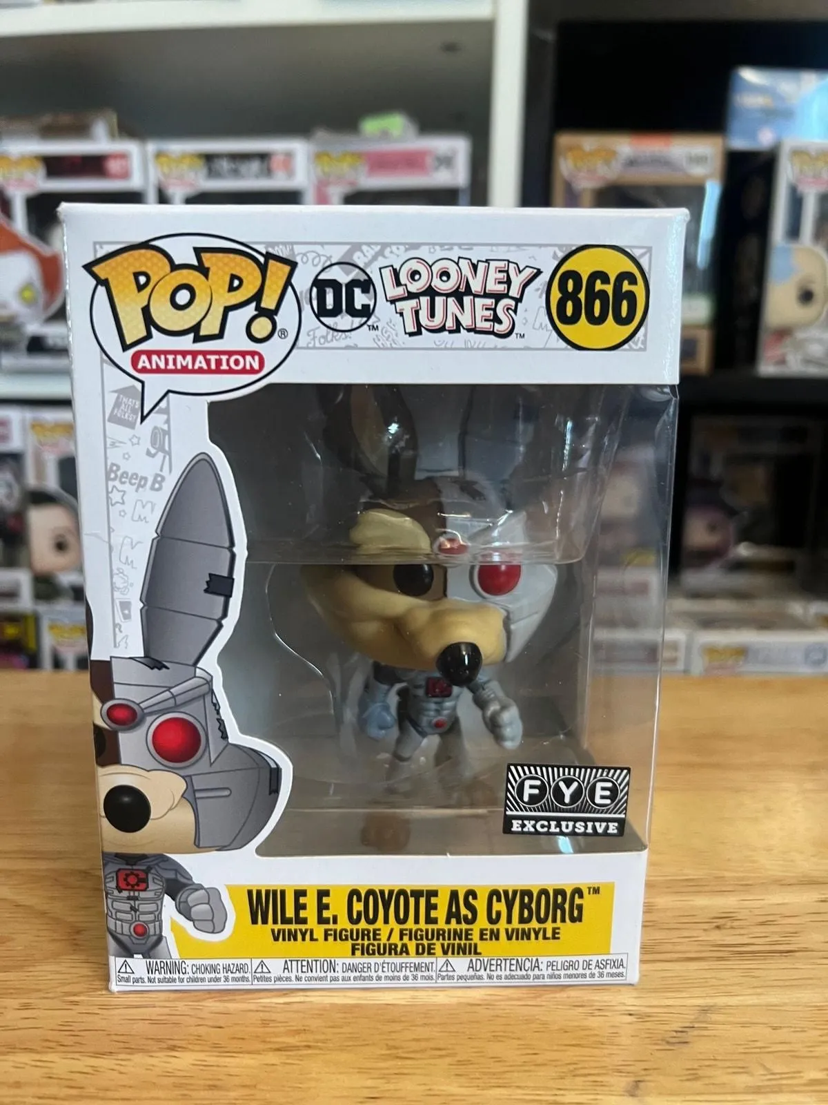 Product image for VAULTED EXCLUSIVE Wile E. Coyote as Cyborg Funko Pop #866 Warner Brothers Looney