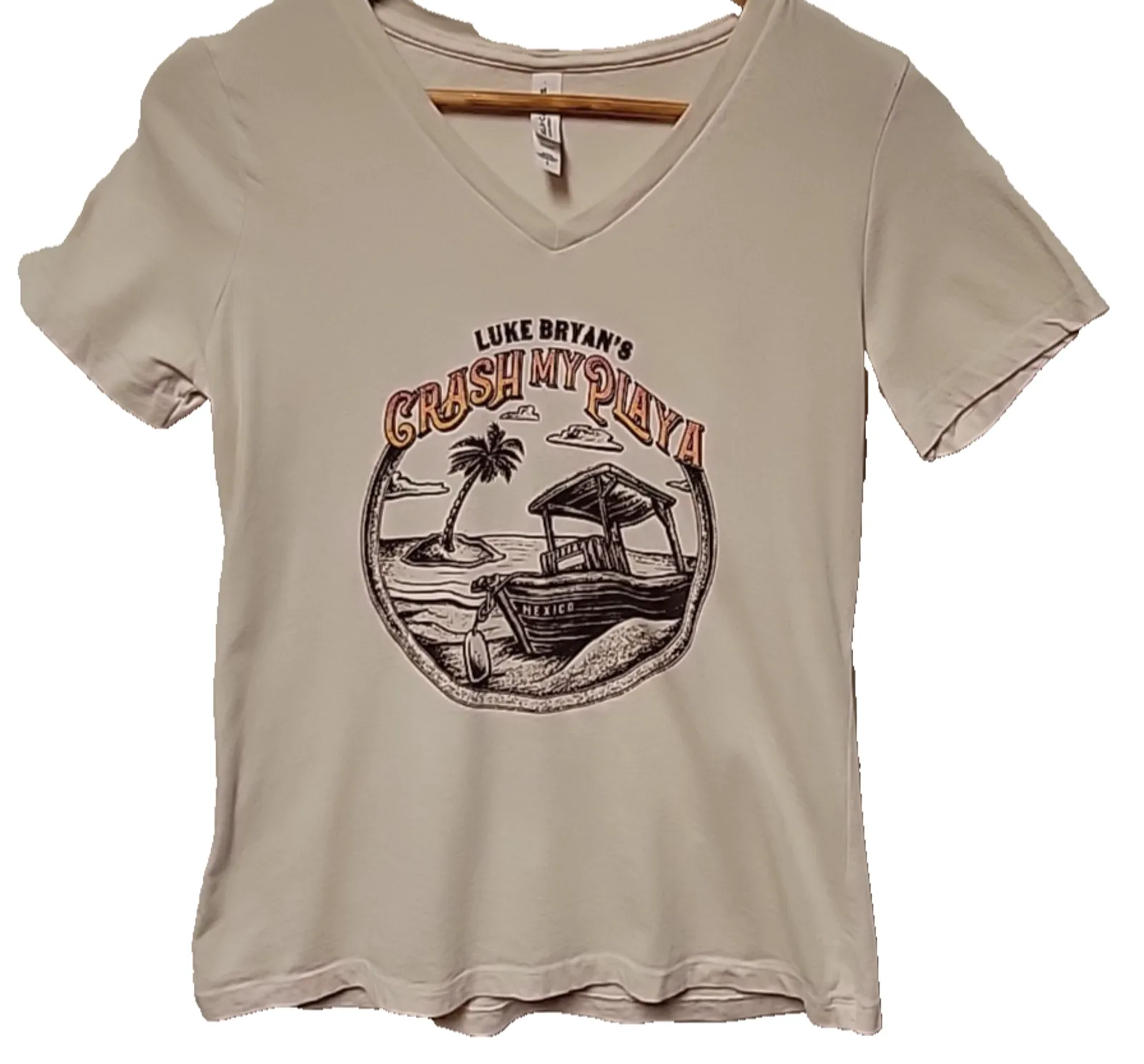 Product image for Luke Bryan's Crash My Playa T-shirt Country Western Beachy Womens Cut Size S - Bella + Canvas
