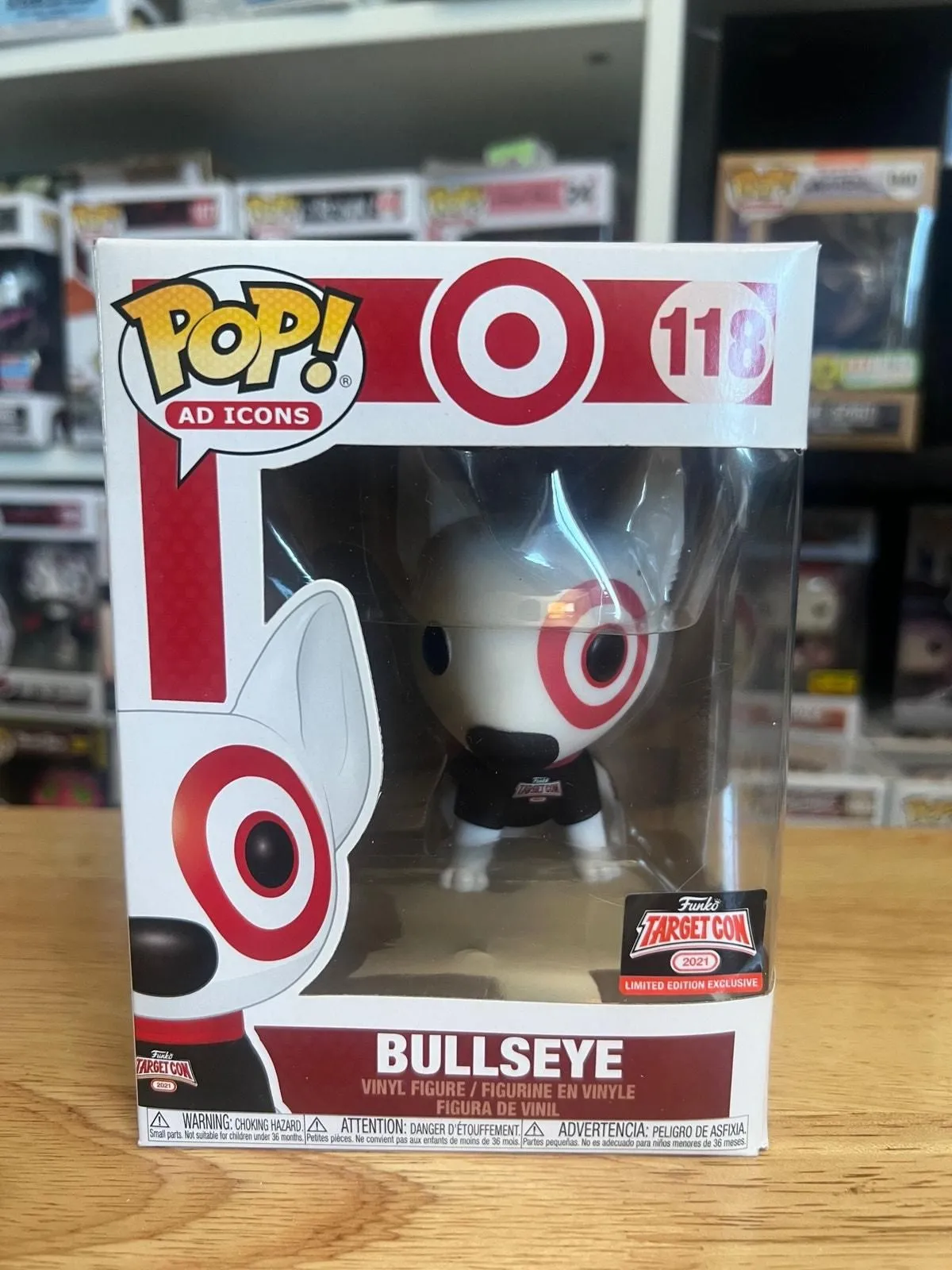 Product image for VAULTED LIMITED EDITION EXCLUSIVE TARGET CON Bullseye Funko Pop #118 Dogs Icons