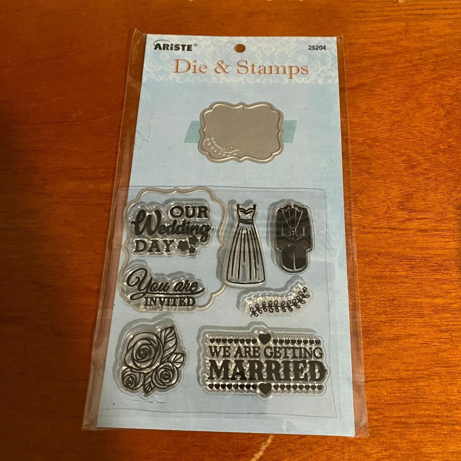 Product image for ARISTE Metal Die and Polymer Wedding Stamps Scrapbooking