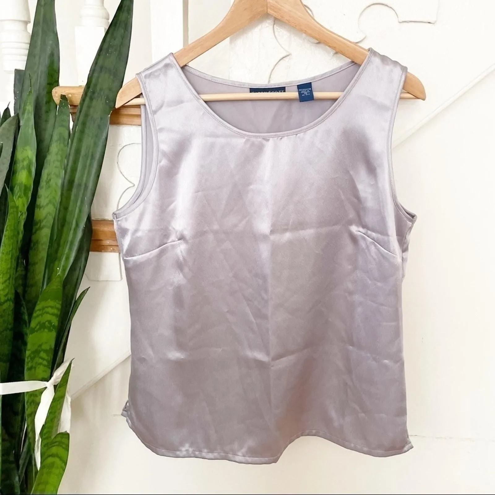 Product image for Karen Scott silver sleeveless scoop neck blouse sz M - new-without-tags - Karen Scott