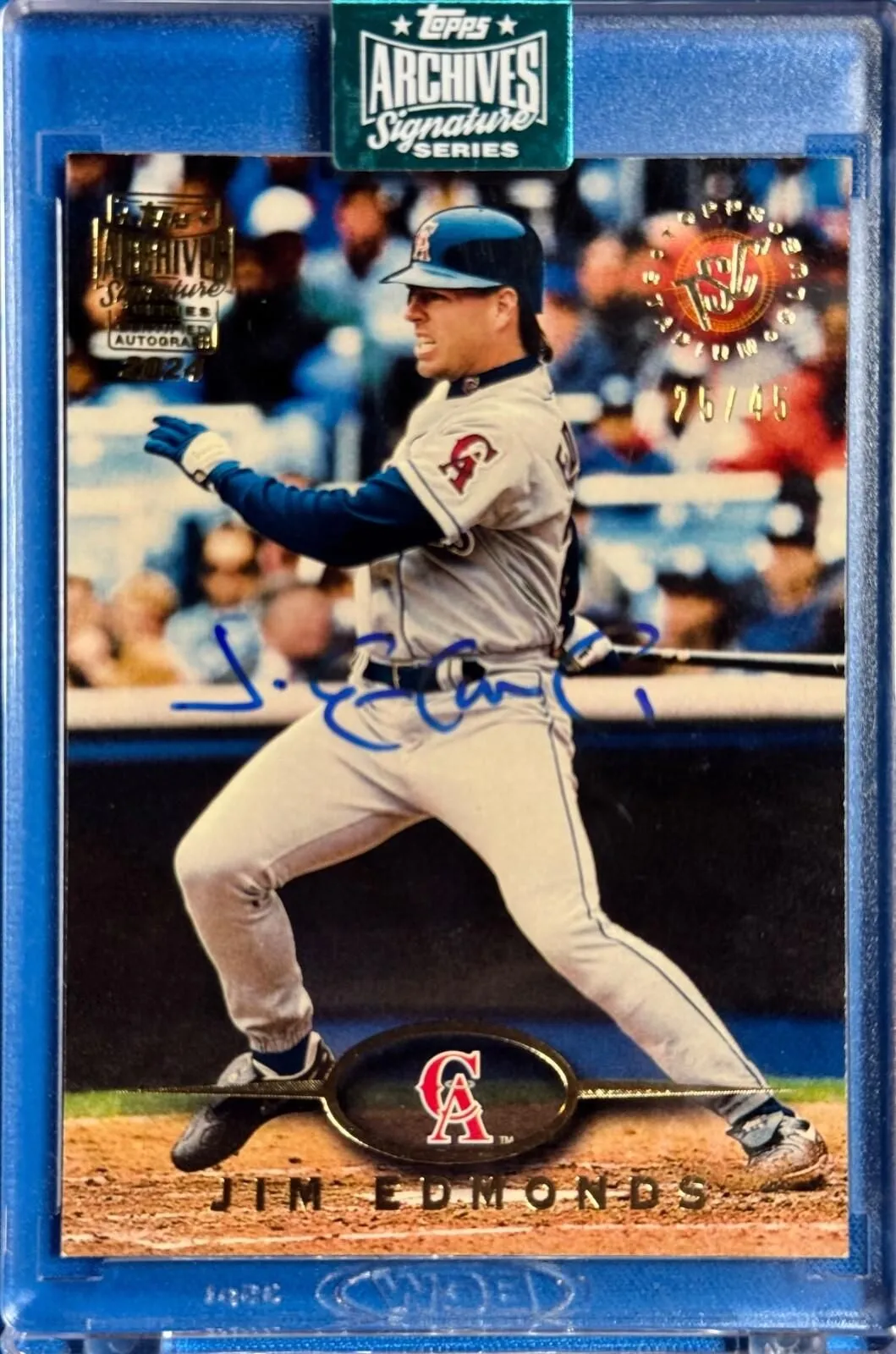 Product image for 2024 Topps Archives Signature Series Jim Edmonds card #40 SP 25/45