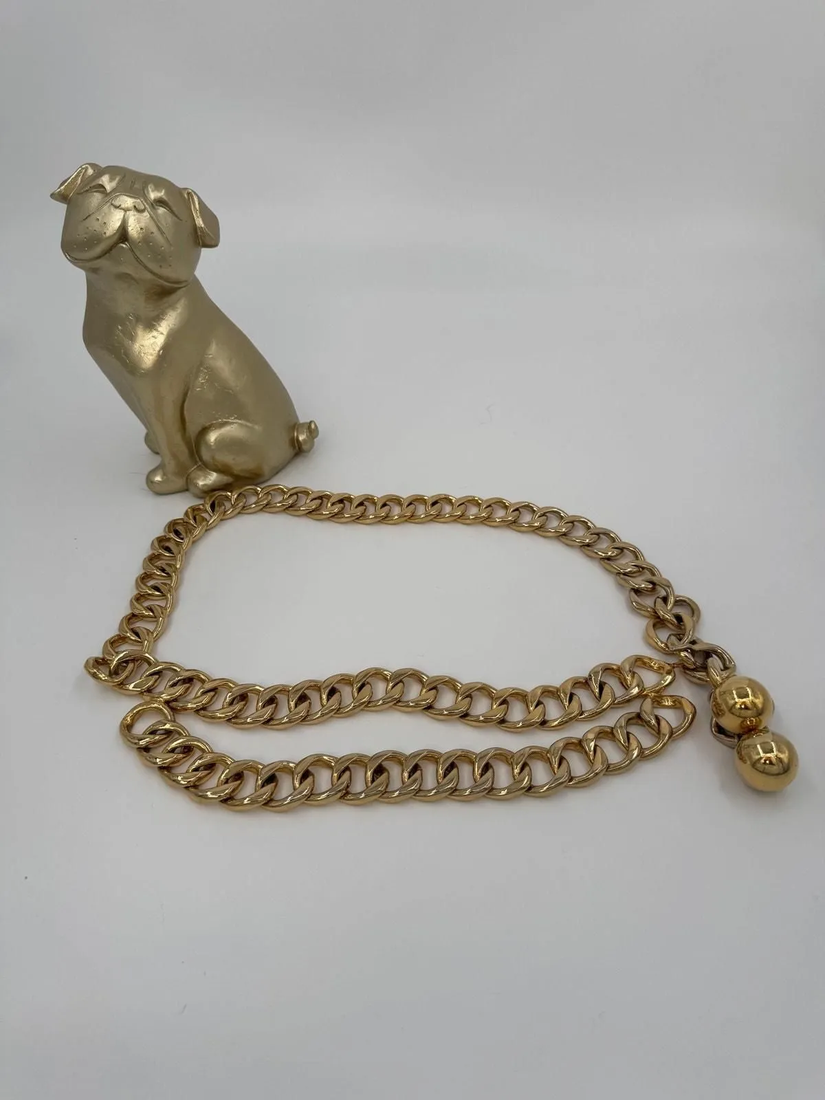 Product image for 189 Chanel Vintage Double Strand Chain Belt with Balls 24k gold plated 33" 90s 