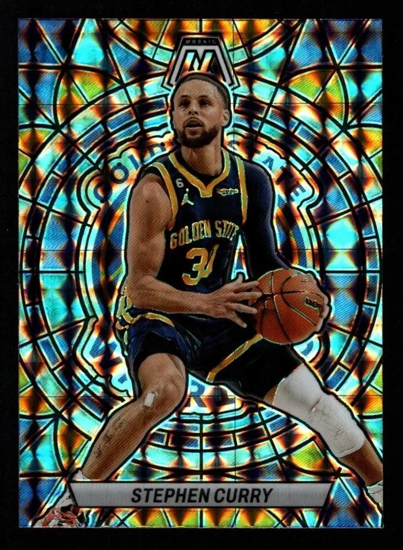 Product image for Stephen Curry 2022-23 Panini Mosaic #3 Stained Glass SSP Case Hit Warriors