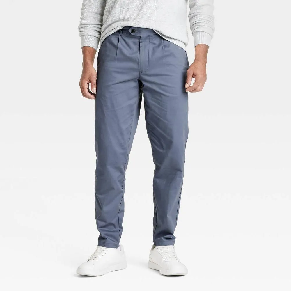 strapless open back dress Pleated Suit Trousers - Plain Navy | Men's Suit Trousers