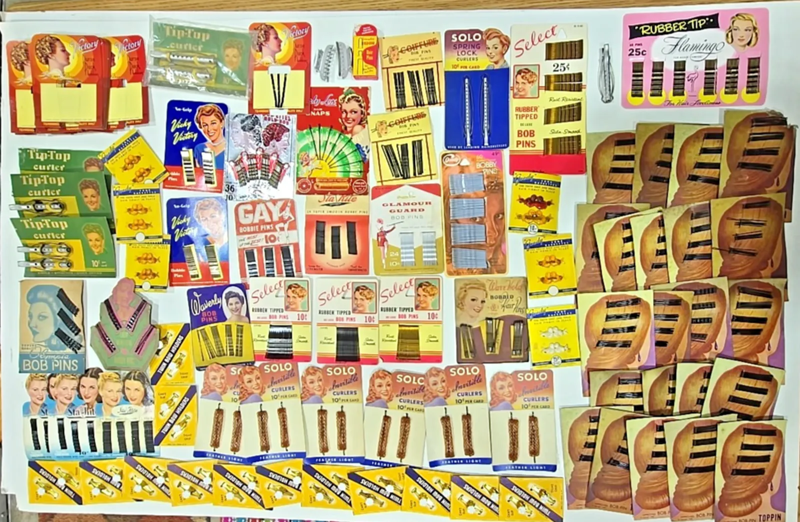 Product image for Huge Lot Of over 70 Vintage Hair Pin’s Wave Clips Curlers Bow Holders Etc HB6