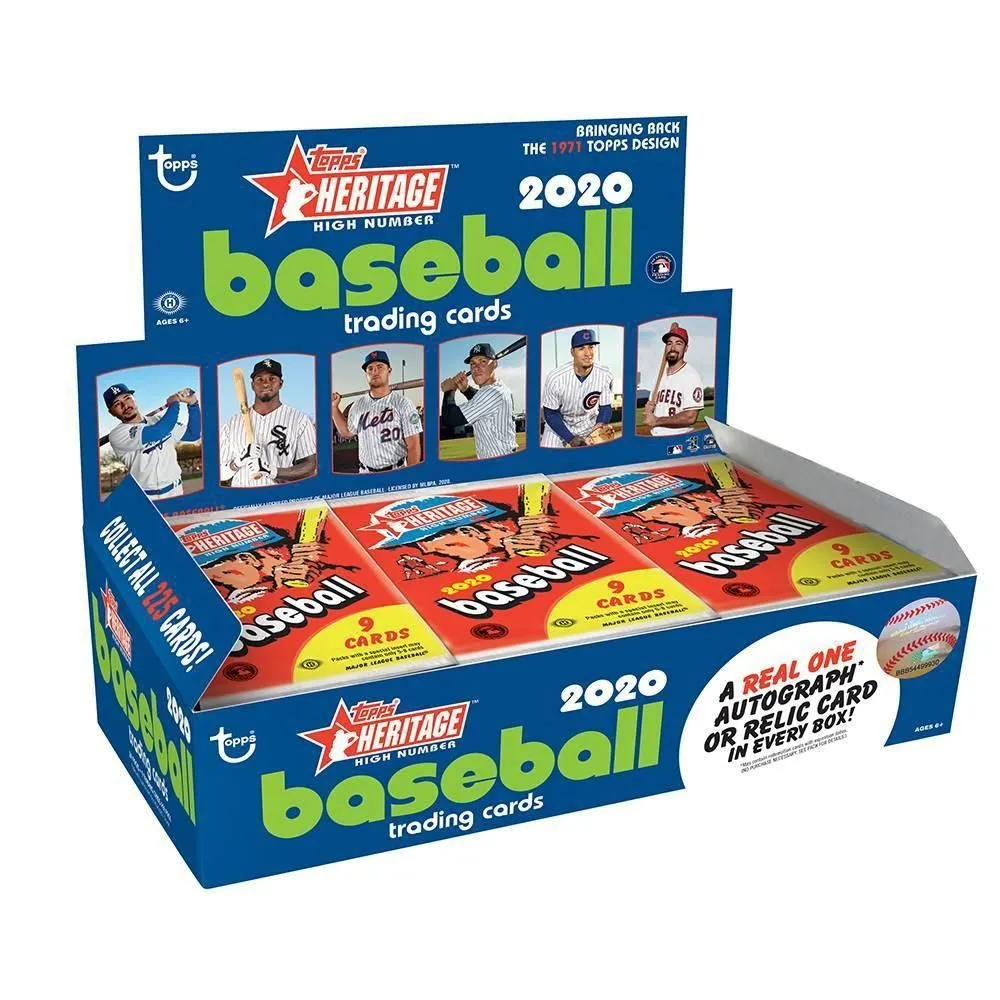 Product image for Topps 2020 Heritage High MLB Baseball Trading Cards Hobby Box- 1 Autograph per Box- 24 Packs