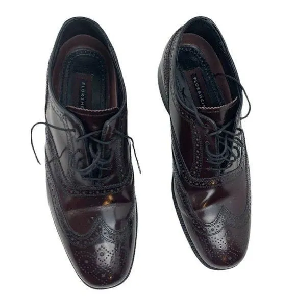 Product image for Florsheim Leather Men’s Oxford Wing Tip Shoes Size