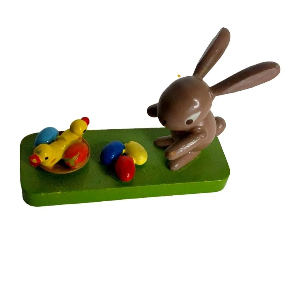 Product image for Vintage Erzgbirge Germany Wood Bunny and Ducks READ - Vintage (pre 2000) - No - fair