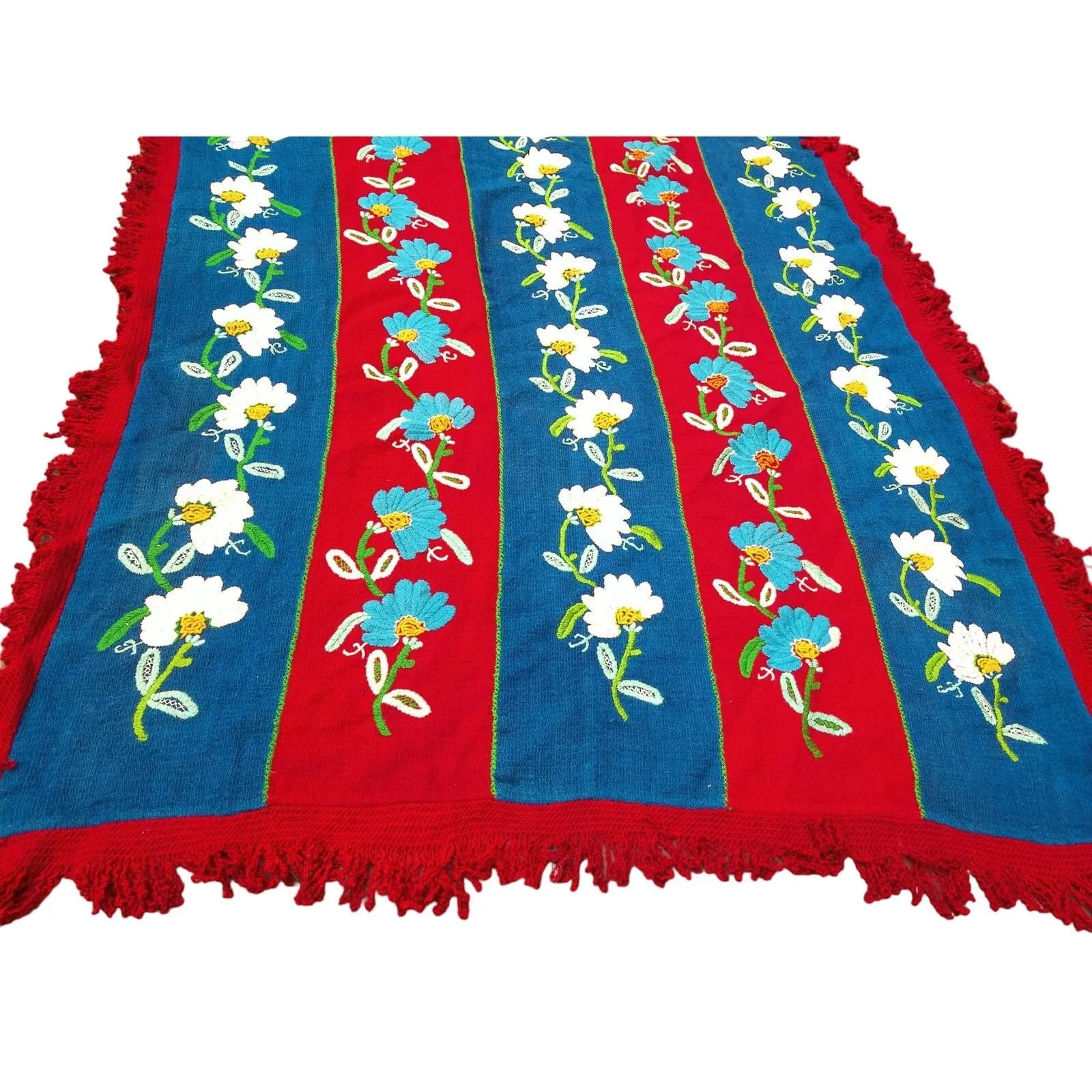 Product image for Vintage Bedspread Throw Table Cover Floral 63 x 90 READ