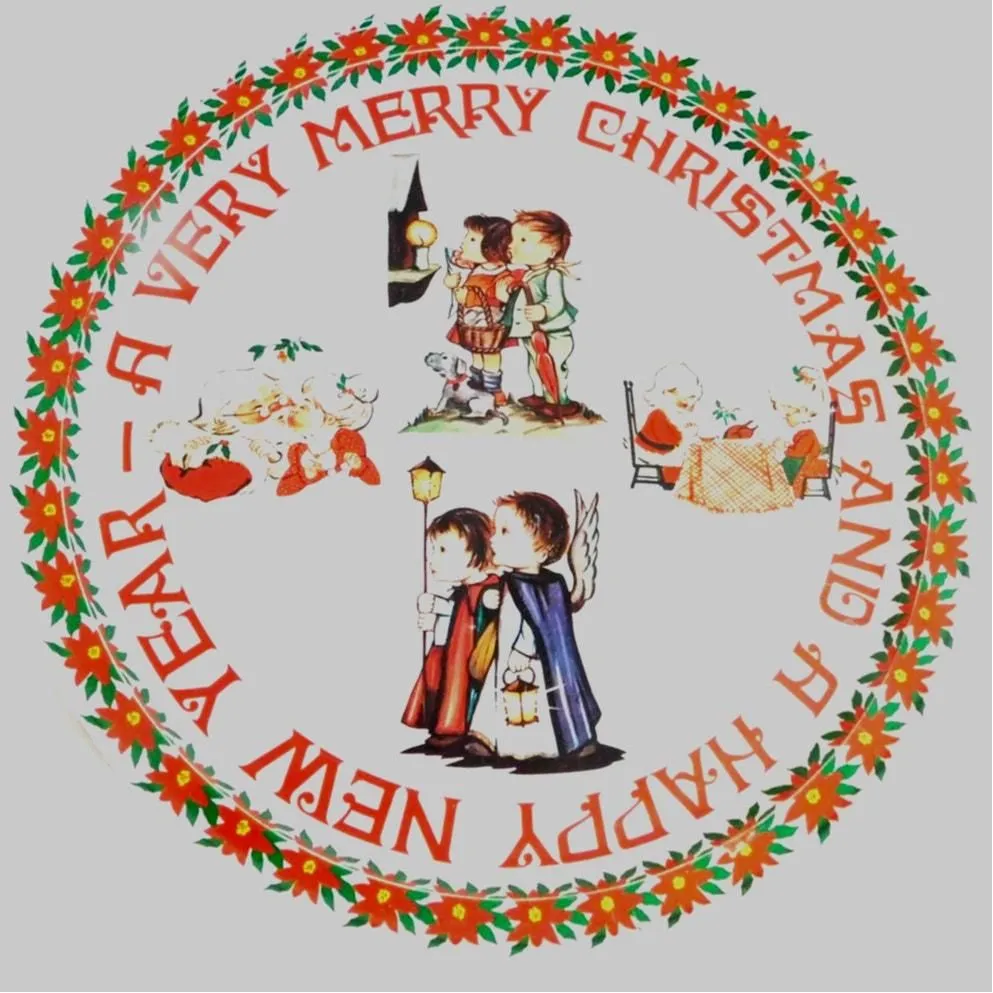 Product image for Vintage Wynne Novelty Tray Merry Christmas Happy New Year Made in Hong Kong - pre-owned---good
