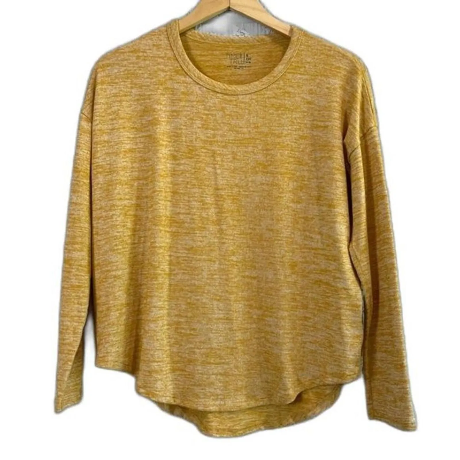 Product image for Women's Small Yellow Mustard Long Sleeve Shirt Blouse by Time & Tru - pre-owned---good - Time and Tru