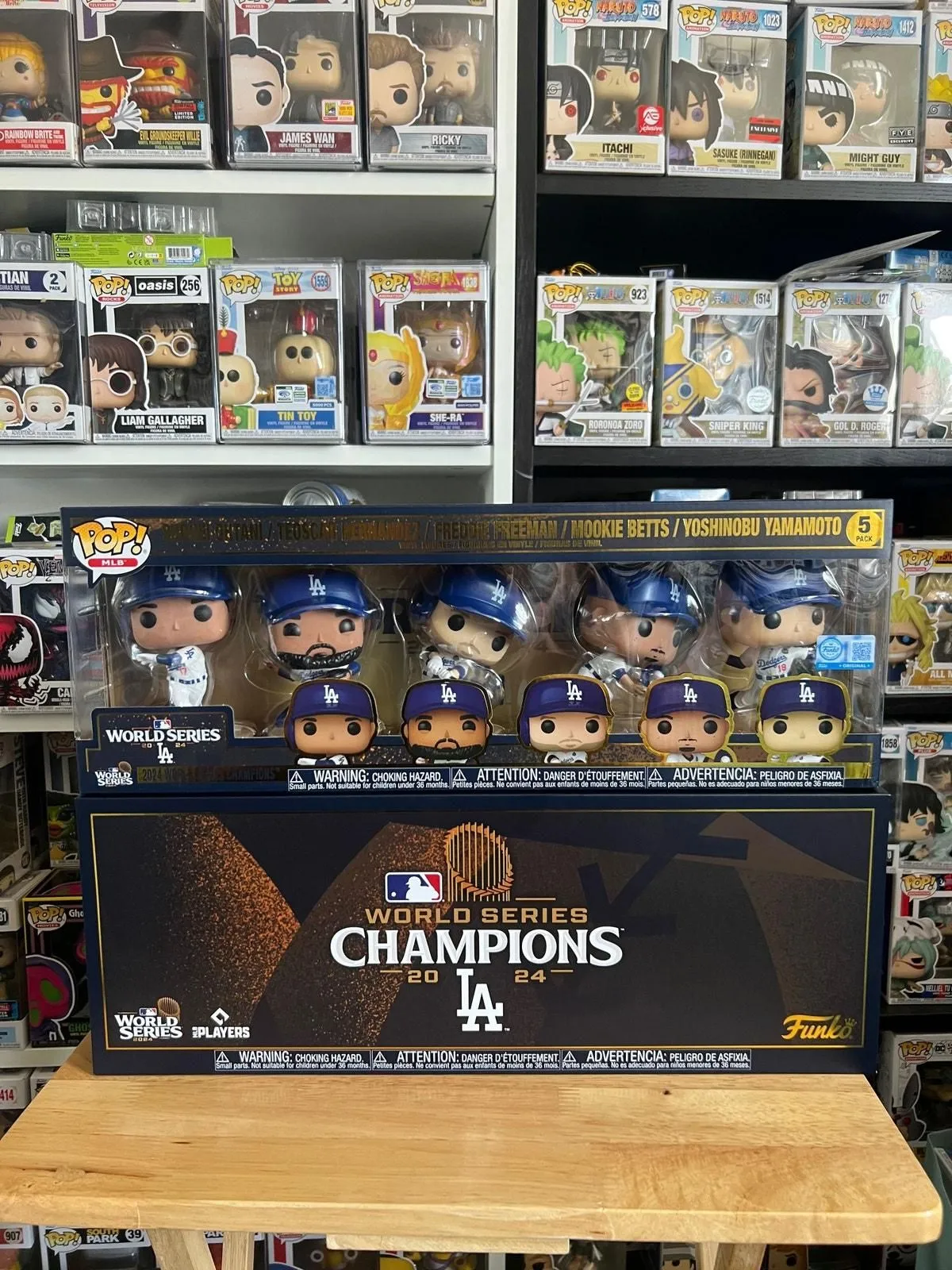 Product image for SOLD OUT EXCLUSIVE 2024 LA Dodgers World Series Champions Funko Pop 5-Pack MLB