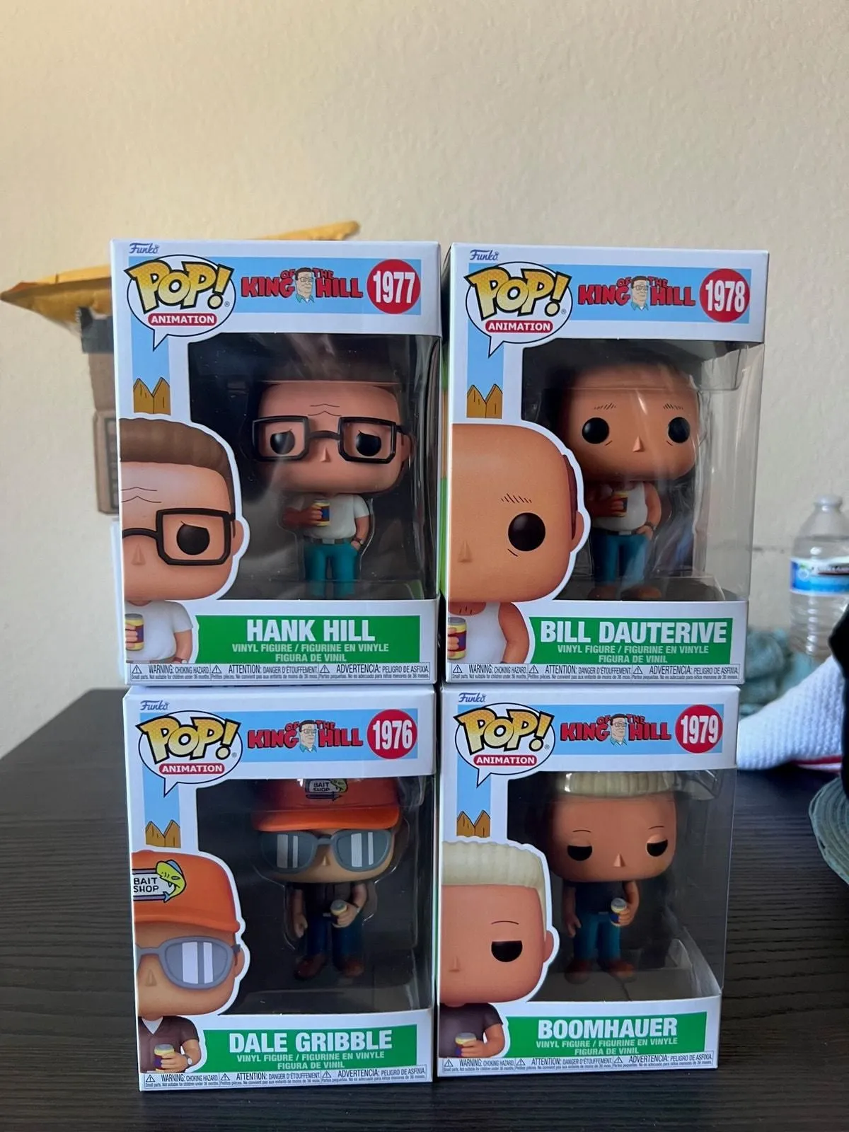 Product image for 4 King of the Hill Funko Pops Hank Bill Boomhauer Dale Animation 1976 1977 1978