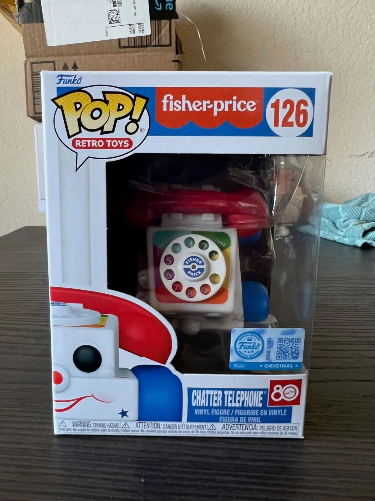 Product image for NEW IN HAND EXCLUSIVE Chatter Telephone Funko Pop #126 Retro Toys Fisher-Price