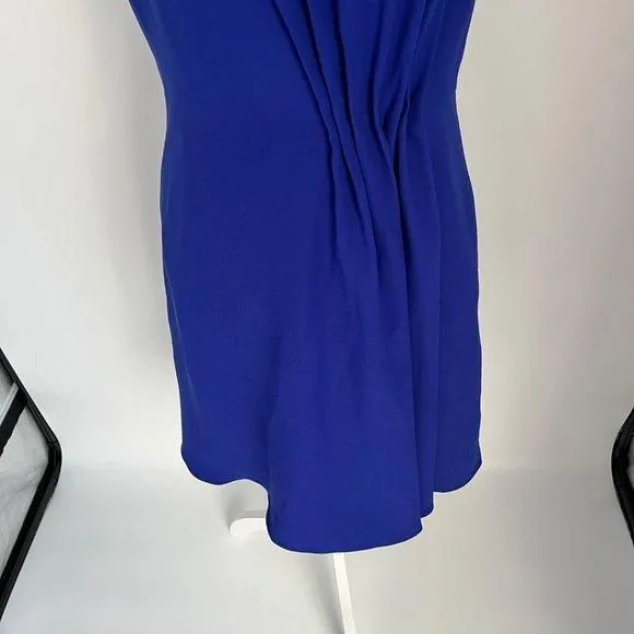 Reiss Nadia Blue Sleeveless Back Zip Ruched Front Pleated Dress 8   Whatnot: Shop, Sell, Connect