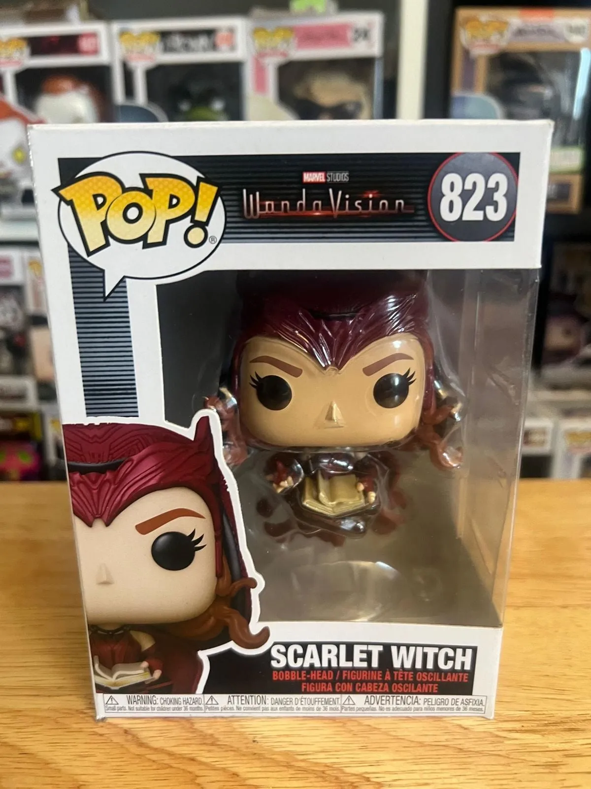 Product image for VAULTED Scarlet Witch w/ Darkhold Funko Pop Bobblehead #823 Marvel Wandavision