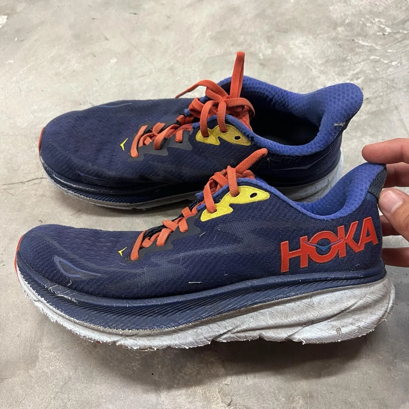 Product image for Hoka One One Clifton 9 Men's Size 8 Running Shoes Sneakers Blue 1127895 BBDGB - Hoka One One