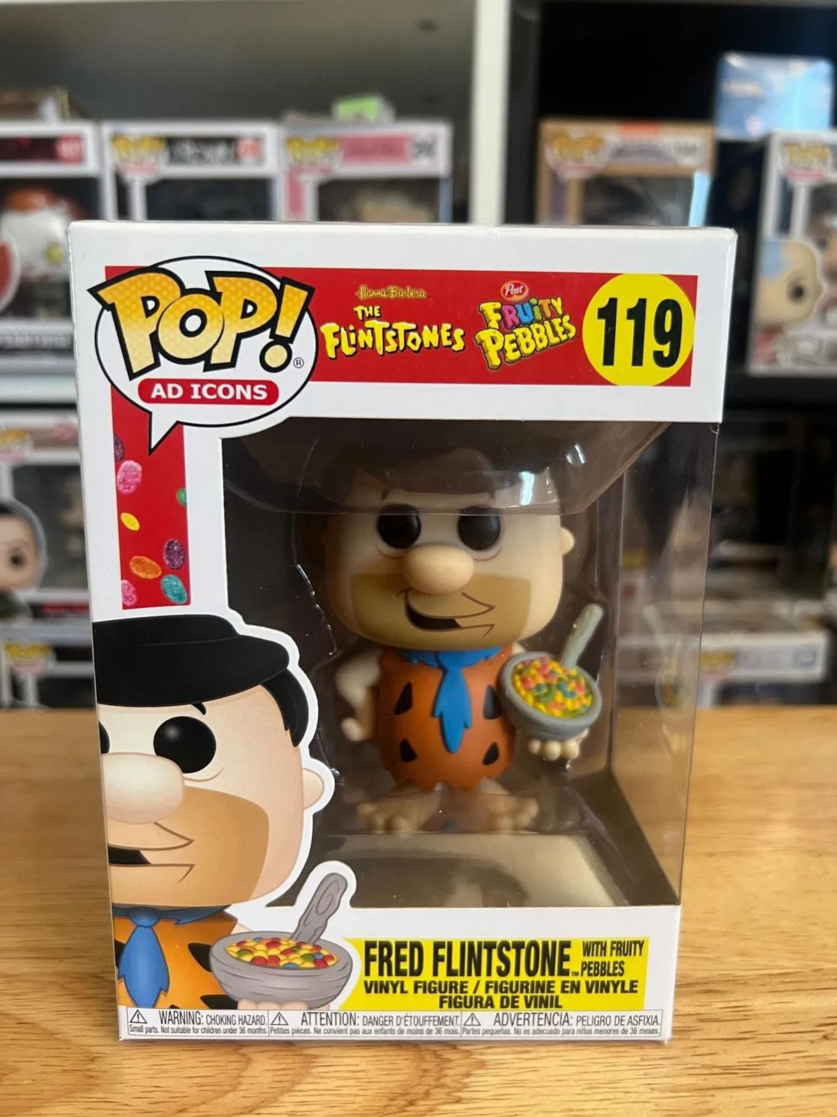 Product image for VAULTED Fred Flintstone w/ Fruity Pebbles Funko Pop #119 Ad Icons Post Cereal TV