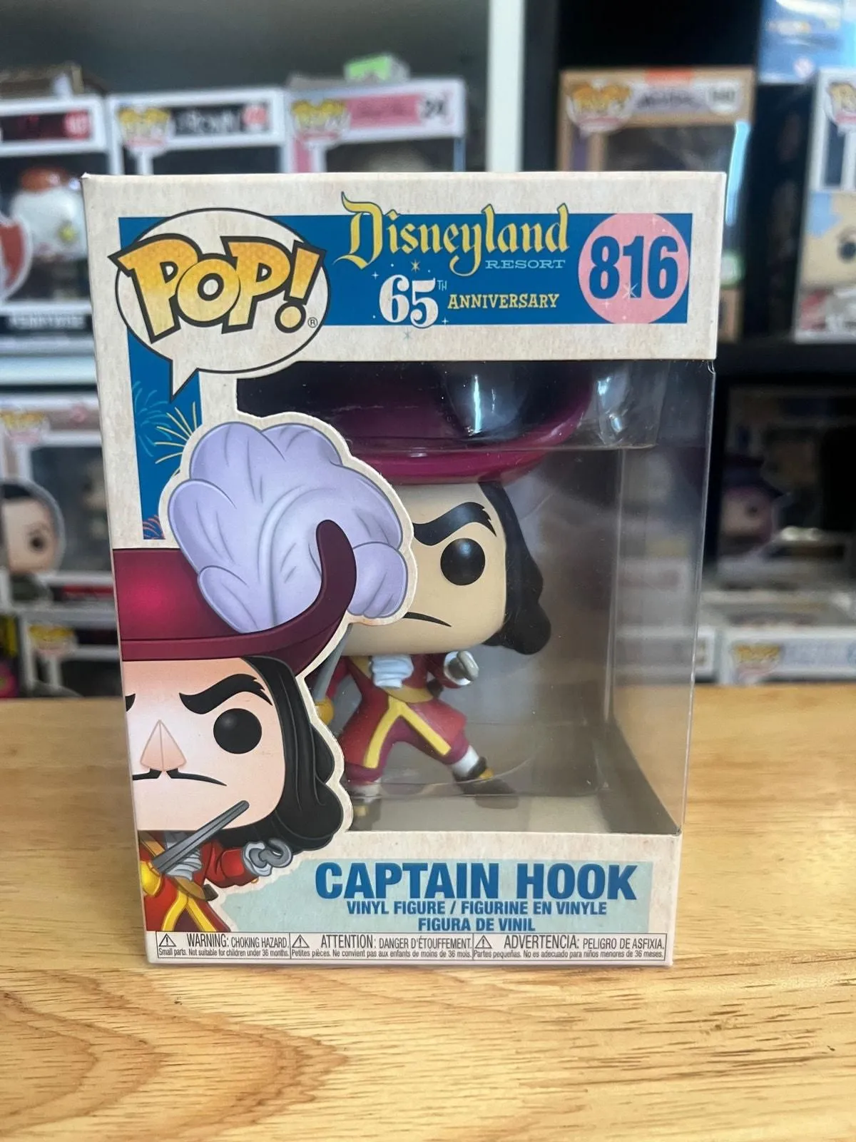 Product image for VAULTED Captain Hook Disneyland 65th Anniversary Funko Pop #816 Disney Peter Pan