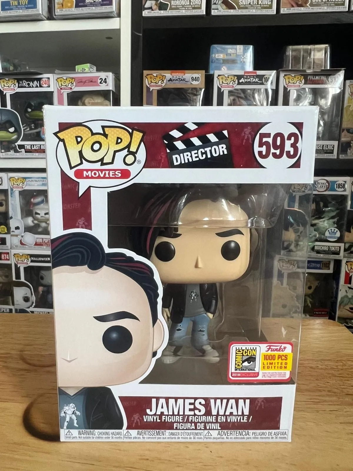 Product image for VAULTED LE EXCLUSIVE SDCC STICKER James Wan Funko Pop Directors #593 Horror Saw