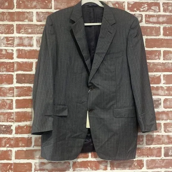 Product image for NWT Canali Men's Charcoal Gray Pinstripe Wool Blazer 52R Lined Made in Italy
