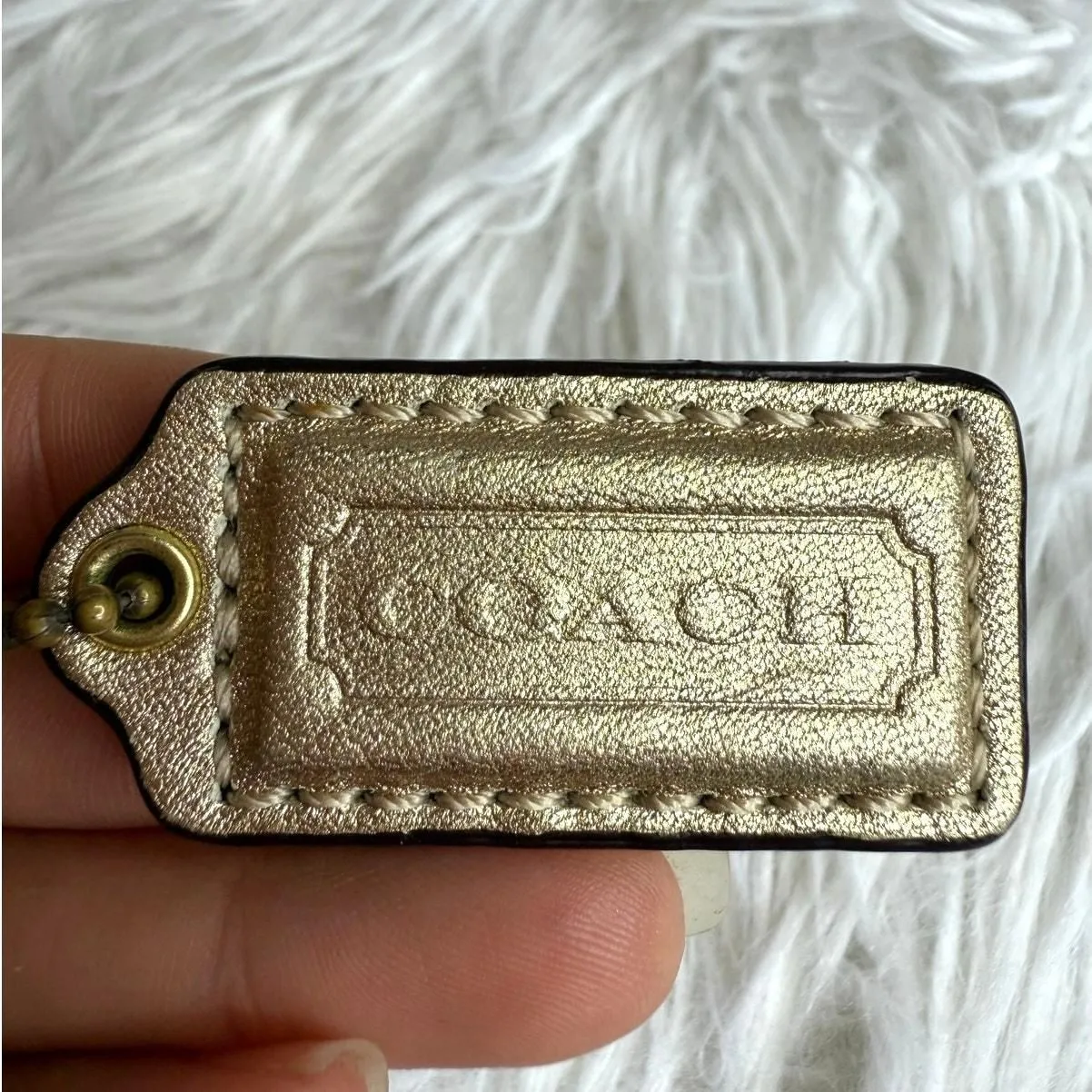 Product image for 1.5" COACH Gold Fob Bag Charm Hang tag Hangtag
