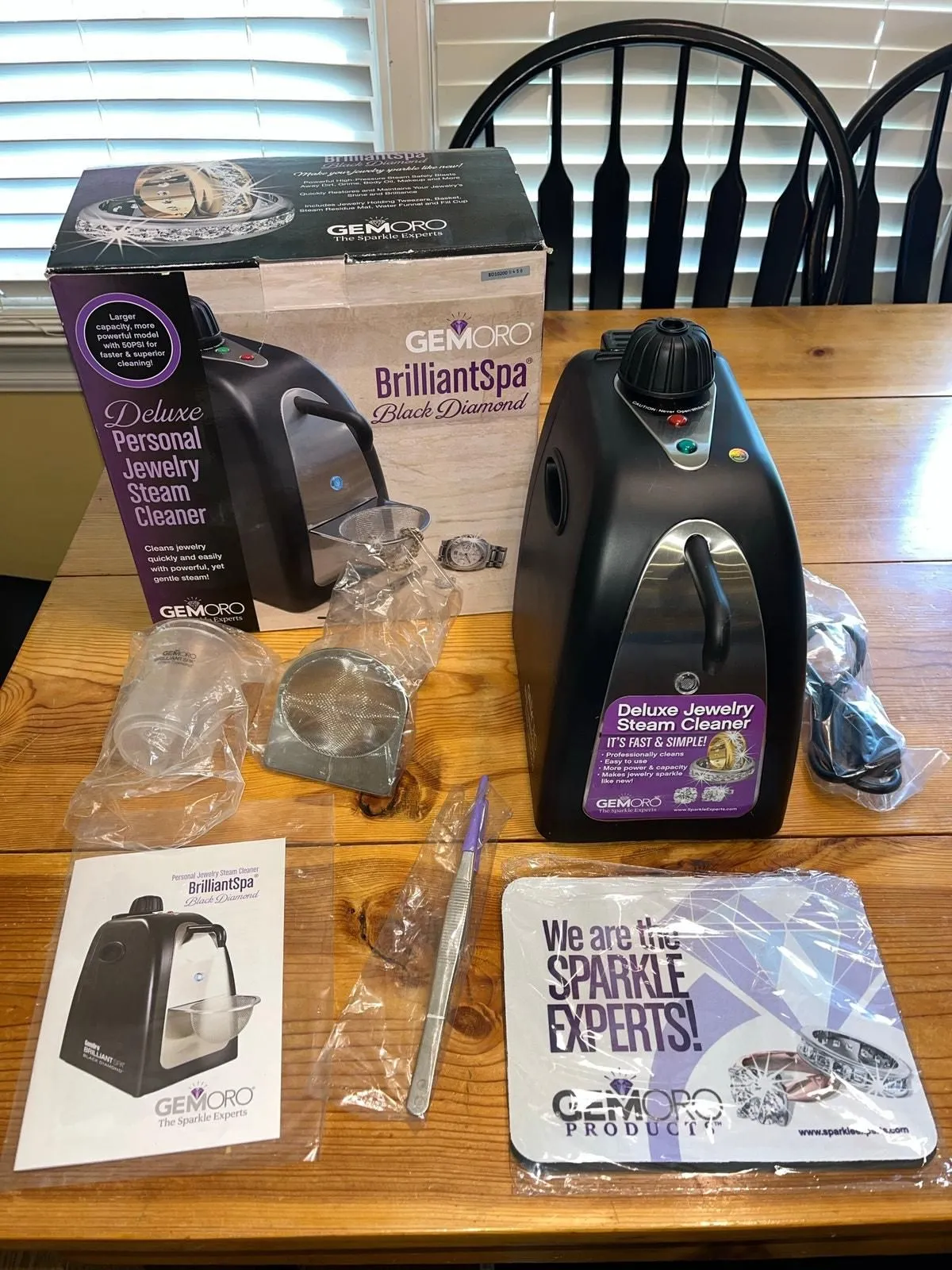 Product image for GemOro Jewelry Black Diamond Brilliant Spa Personal Steam Cleaner New Opened Box