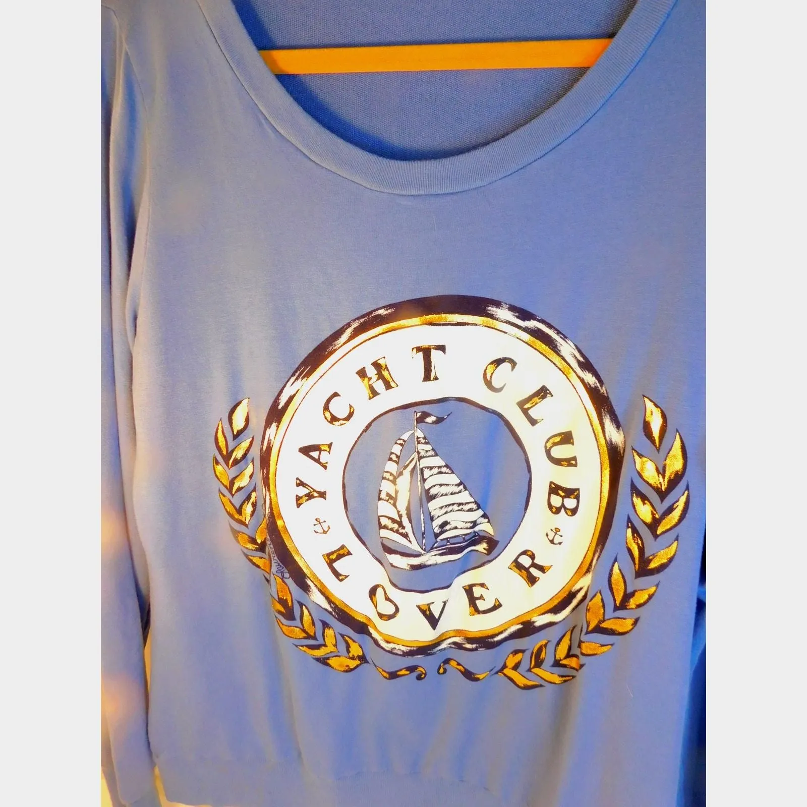 Product image for Lauren Moshi Yacht Club Lover Blue Nautical Cozy Feel Shirt Top Size XS New - XS - Tops - new-with-tags - Lauren Moshi