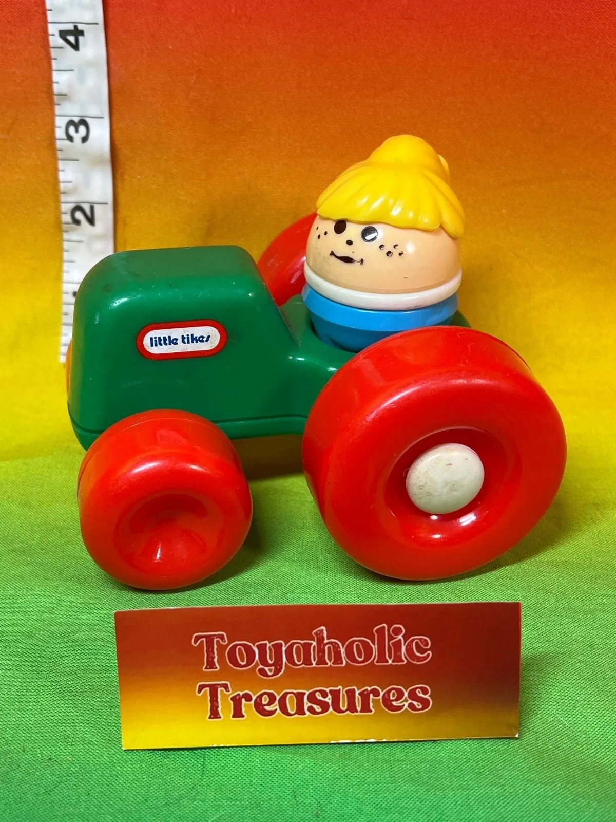 Product image for Vintage Little Tikes Toddle Tots Green Tractor & Figure
