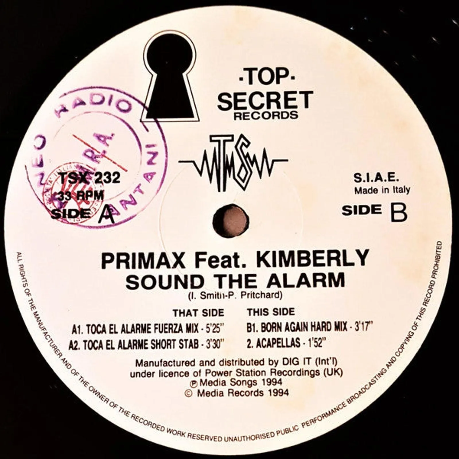 Product image for Primax Feat. Kimberly  - Sound The Alarm (12")