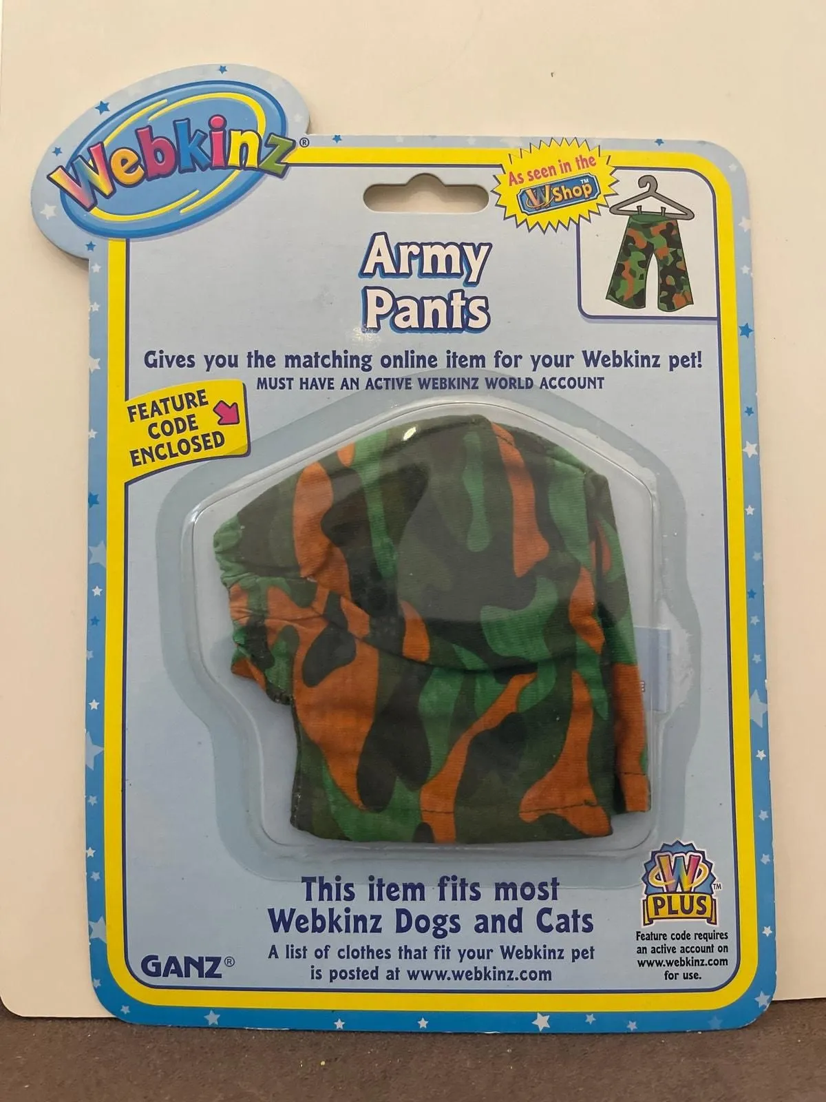 Product image for Webkinz Plush Pet Animal Clothing Army Pants By Ganz Web000337 - new