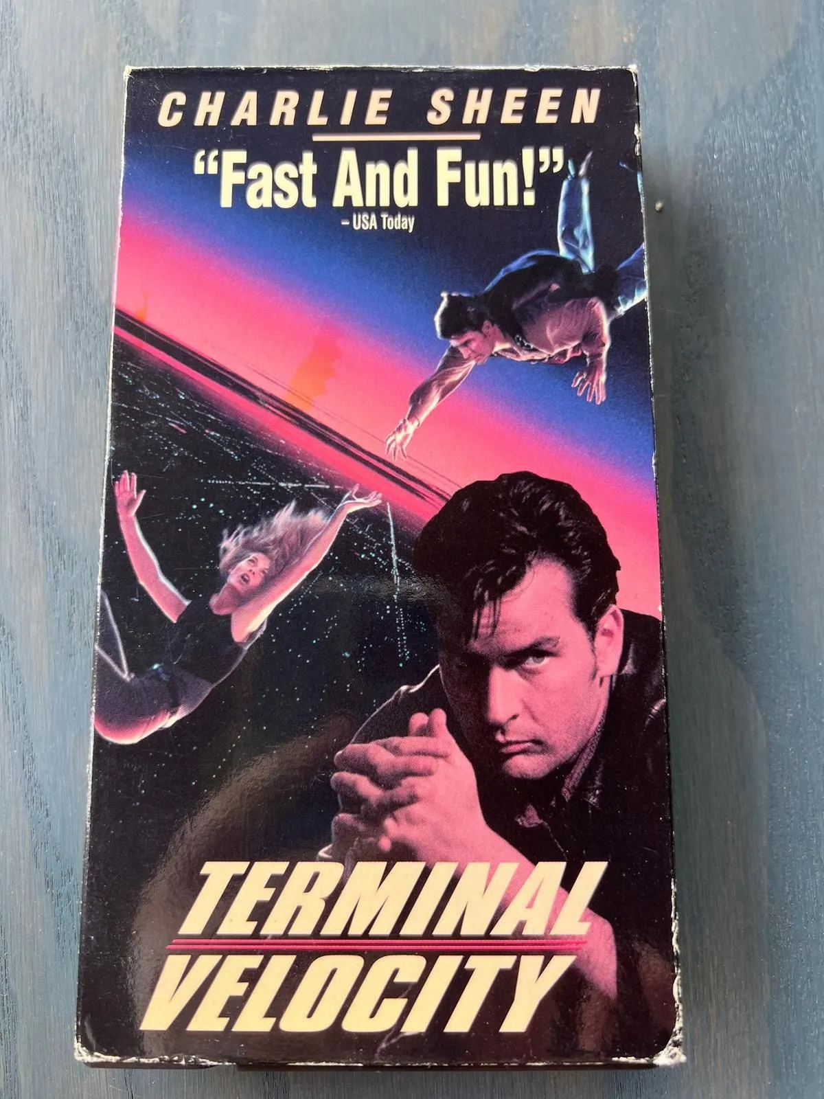 Product image for Terminal Velocity Charlie Sheen Action Movie Vintage 1995 VHS Tape Pre-Loved