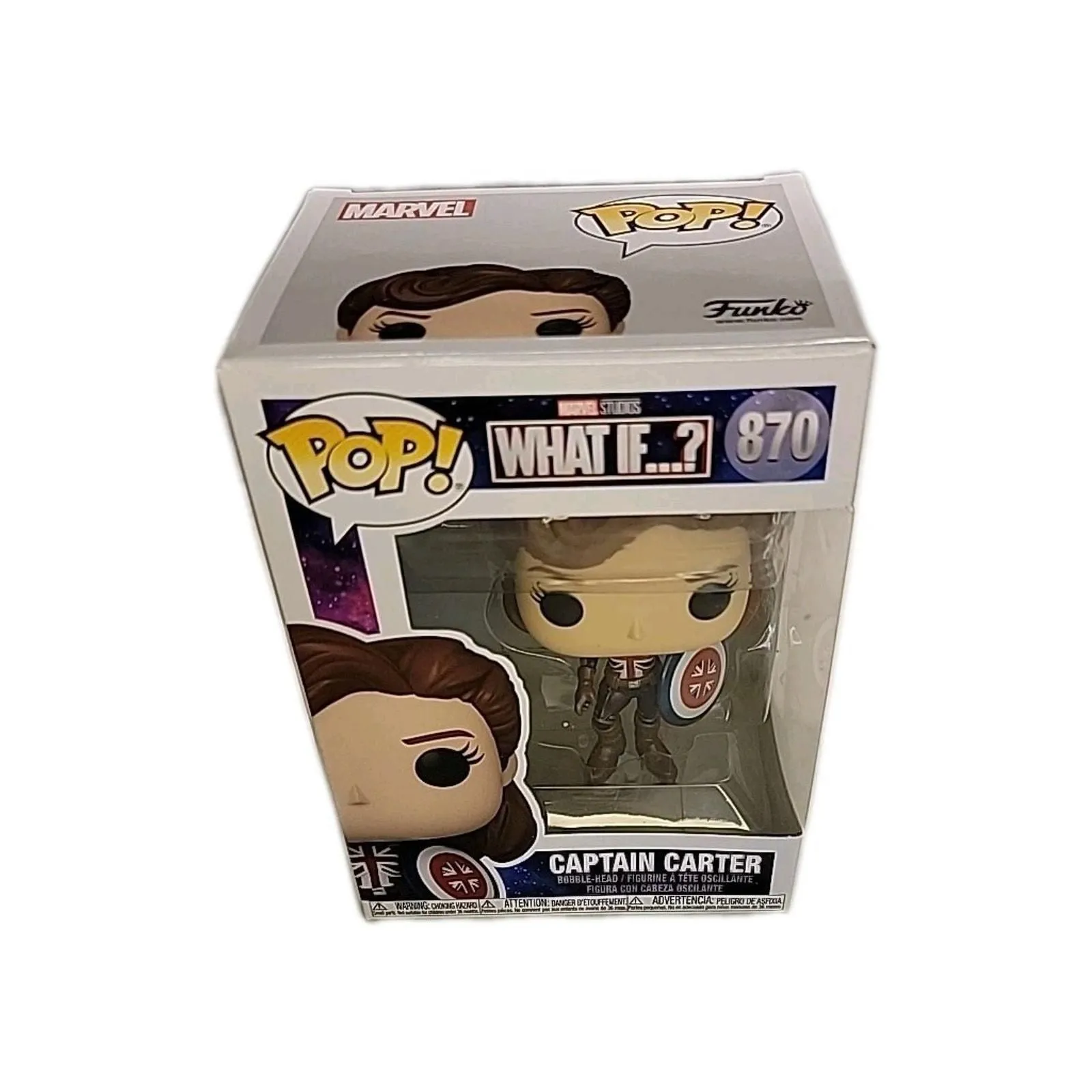 Product image for Funko Pop! Marvel Captain Carter What If? Vinyl Bobble-Head Figure # 870
