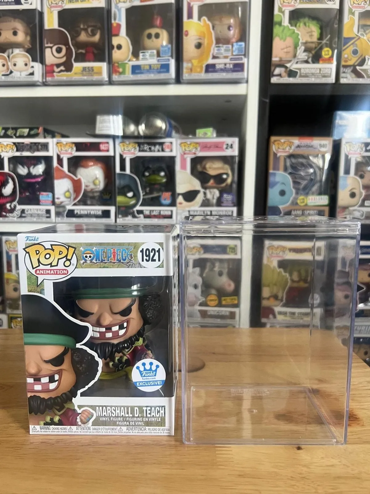 Product image for NEW IN HAND EXCLUSIVE Marshall D. Teach W/ HARDSTACK One Piece Funko Pop #1921