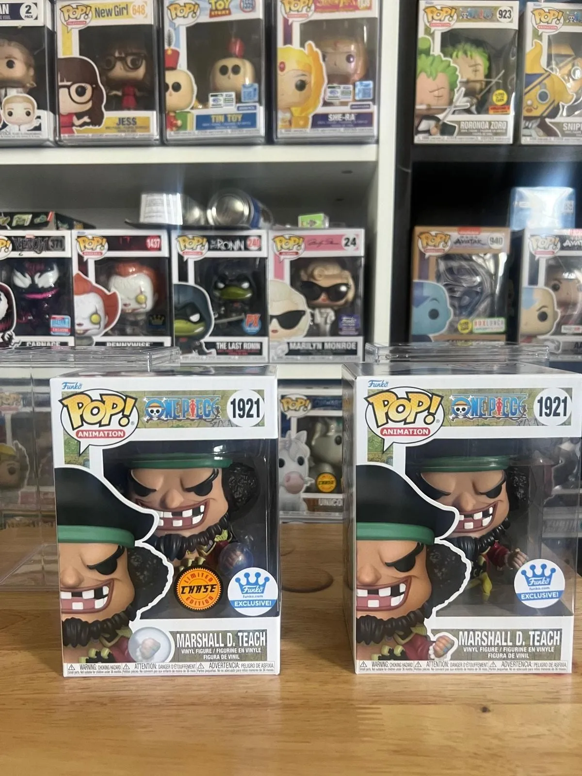 Product image for CHASE BUNDLE NEW IN HAND LE EXC Marshall D. Teach One Piece Funko Pop #1921