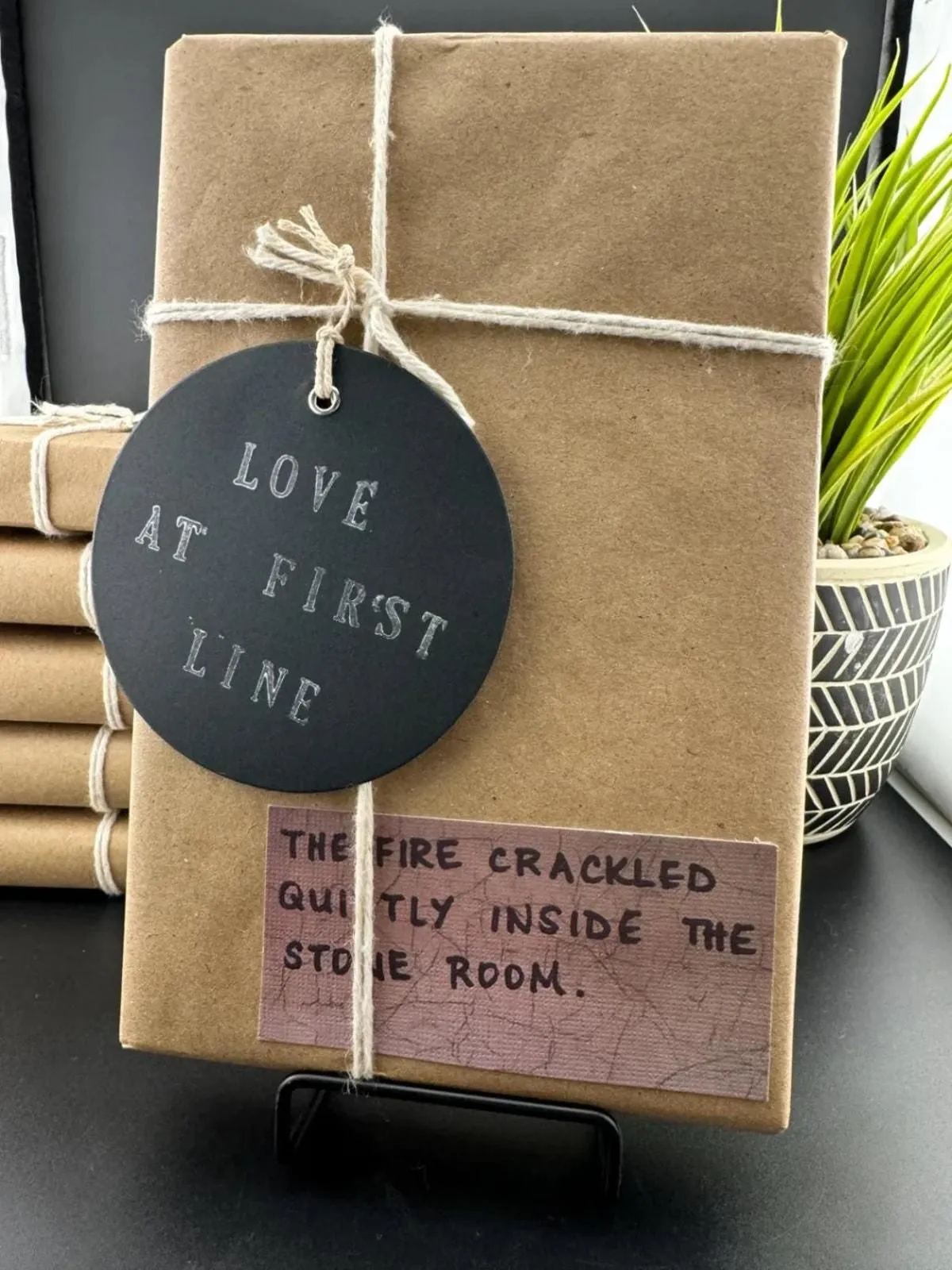 Product image for Love At First Line Book "The fire crackled quietly inside the stone room."