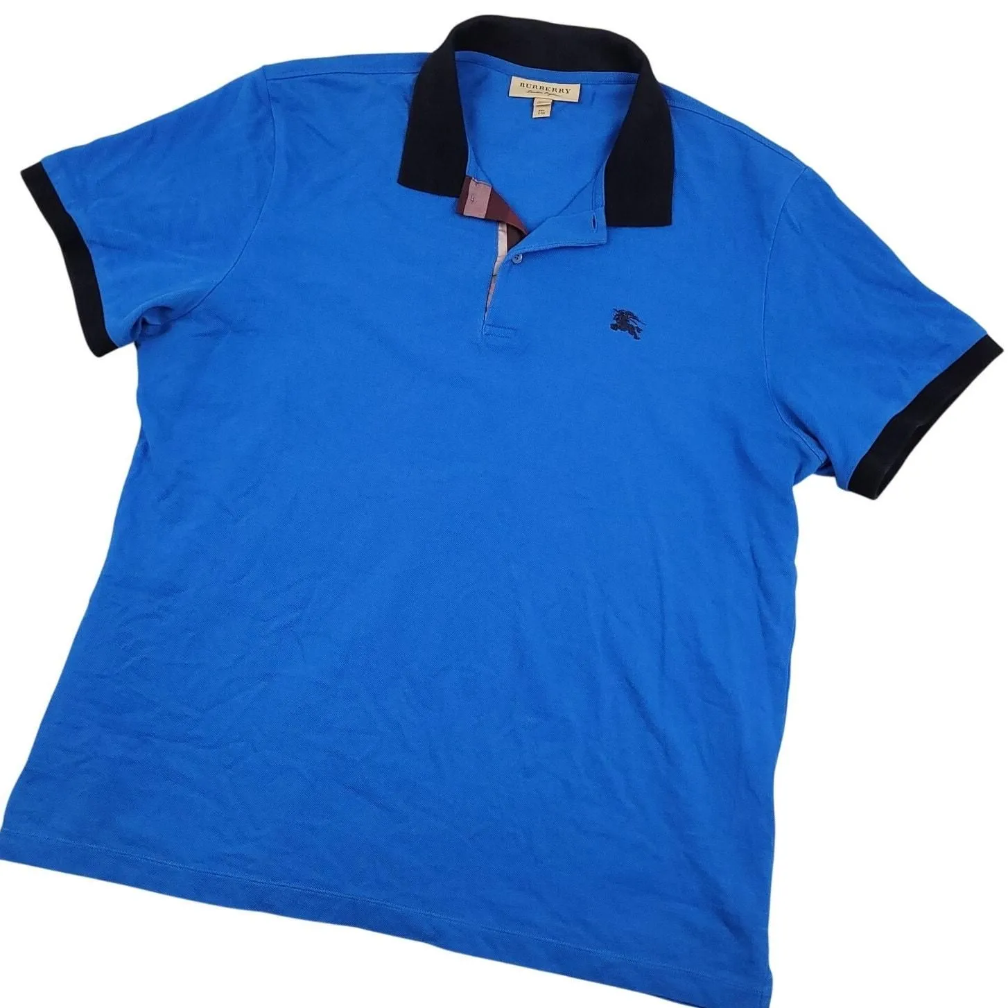 Burberry London Men's 100% Cotton Polo Shirt XL Nova Check Collar